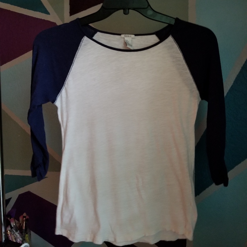 A dark blue baseball tee